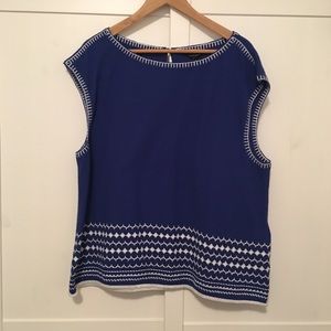 Sleeveless blue top